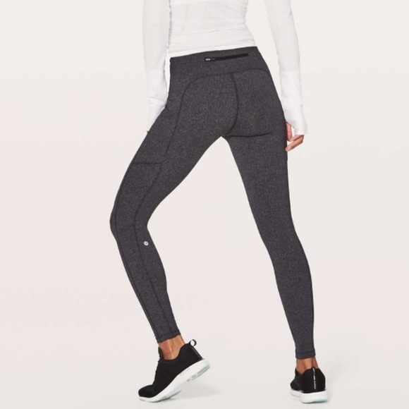 Lululemon Speed Up Tight 28" Power Luxtreme Variegated Knit Black Heathered - Picture 1 of 12
